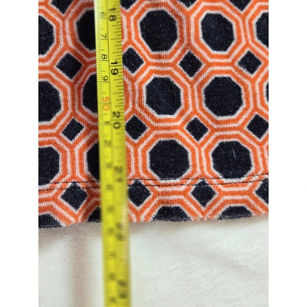Janie and Jack Girls Size 5 Orange Navy Geometric Honeycomb Terrycloth dress‎
